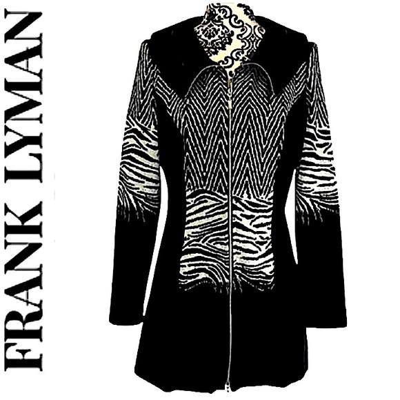 Frank Lyman. For Melanie Lyne. NWT. Zip up zebra print midi dress/ blazer. SZ 8. - Picture 1 of 14